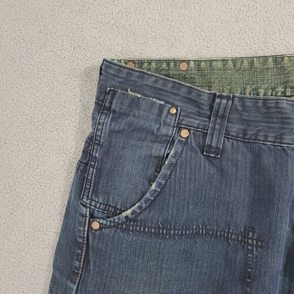 G-Star Mens 36x32 Low Loose Duty Carpenter Relaxed Jeans Blue Distressed - Picture 10 of 12